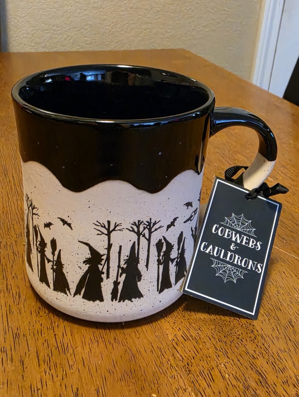 Witch Ceramic Mug Cobwebs & Cauldrons Witch Silhouette Mug NWT